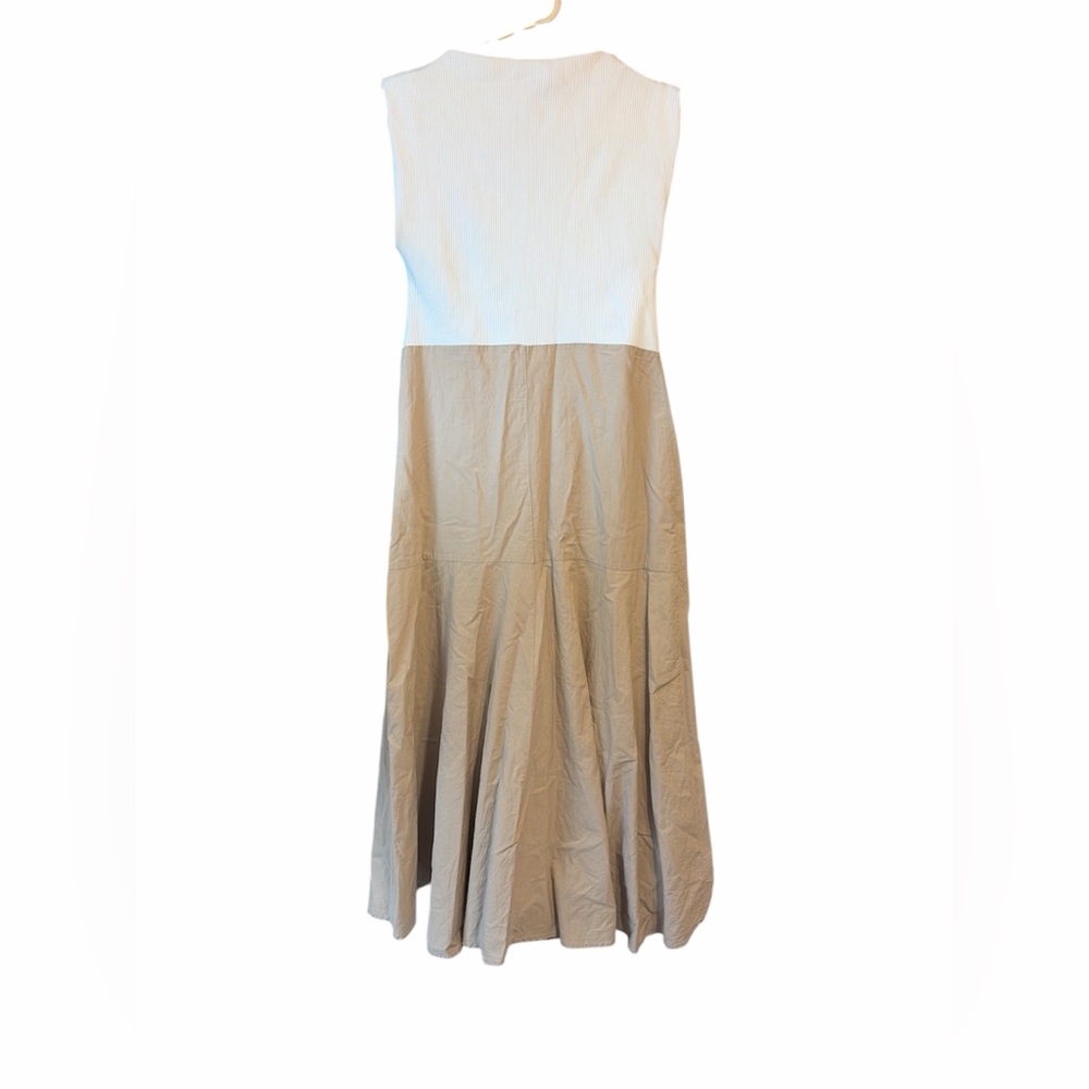 ZARA Sleeveless Colorblock Cotton Midi Dress Size M - Picture 3 of 4